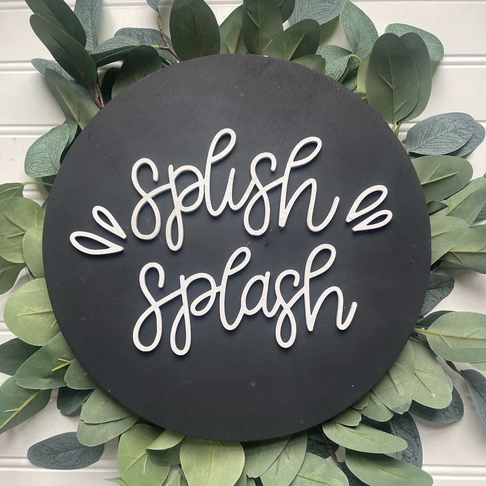 3D bathroom wall decor sign
